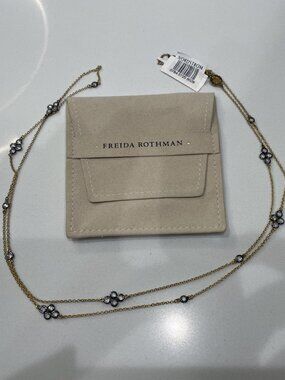 Freida Rothman 40" double-strand four point Station Necklace - Rtl $295 - NWTags